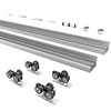 BarnBase 6FT/72(Double 3FT) Bypass Door Hardware, Aluminum Double-Closing Sliding Closet