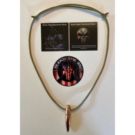 50 Cal Sniper HOG Tooth Paracord ...Necklace ...+ 1 Decal ...Desert Tan