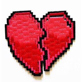 HHO Broken Heart Patch Embroidered DIY Patches, Cute Applique Sew Iron on Kids Craft Patch for Bags Jackets Jeans Clothes