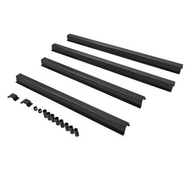 KUAFU 4PCS Truck Bed Floor Support Crossmembers Repair Compatible with 1977-2016 Ford F-150 F150 Electrophoresis Steel Bed Rails Black with Bolt Supports