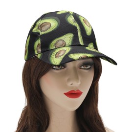 ZLYC Women's Floral Baseball Cap Fashion Flowers Breathable Baseball Cap, Avocado Black