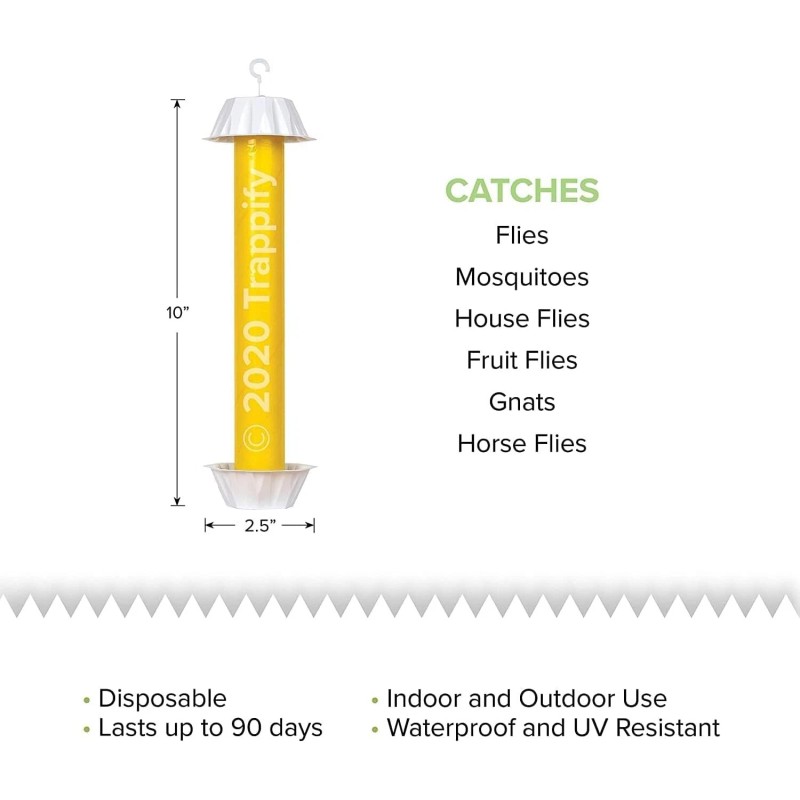 Trappify Hanging Fly Traps Outdoor Fruit Fly Traps for Indoors