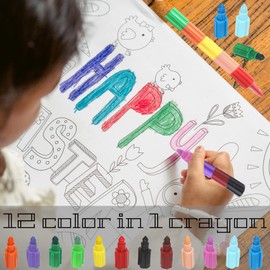 ICEPAPA, Wax Crayons, Pack of 30 Stackable Colouring Pencils for Children, Ideal as Party Bags, Children's Birthday Parties Boys & Girls or Small Gifts for Children, Children's Birthday Party Favours (12 Colours in 1)