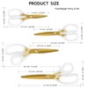 Uaugulft Acrylic Scissors Sharp Titanium Blades with Ergonomic ABS Handle