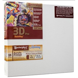 MASTERPIECE Z1DM-0912 3D Pro 2.5" Deep Monterey 10.5 oz Cotton Medium Texture Stretched Canvas 9" x 12" White