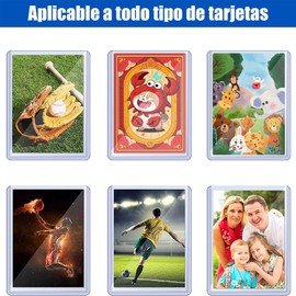 2.5" x 3.5" (100 count pack), Clear Card Sleeves for Standard Size Trading Cards measuring, Premium Ultra Clear, perfecto para doble manga, se adapta a tarjets coleccionable de tamaño estánda