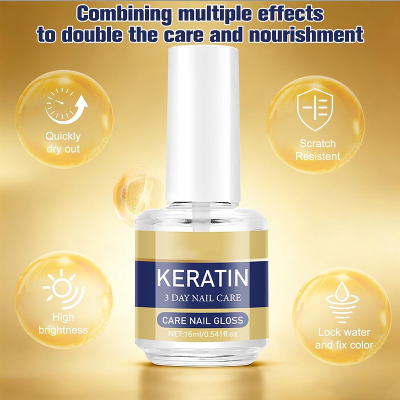 Keratin Nail Care Oil, Deeply Moisturizing Treatment for Strong, Glossy