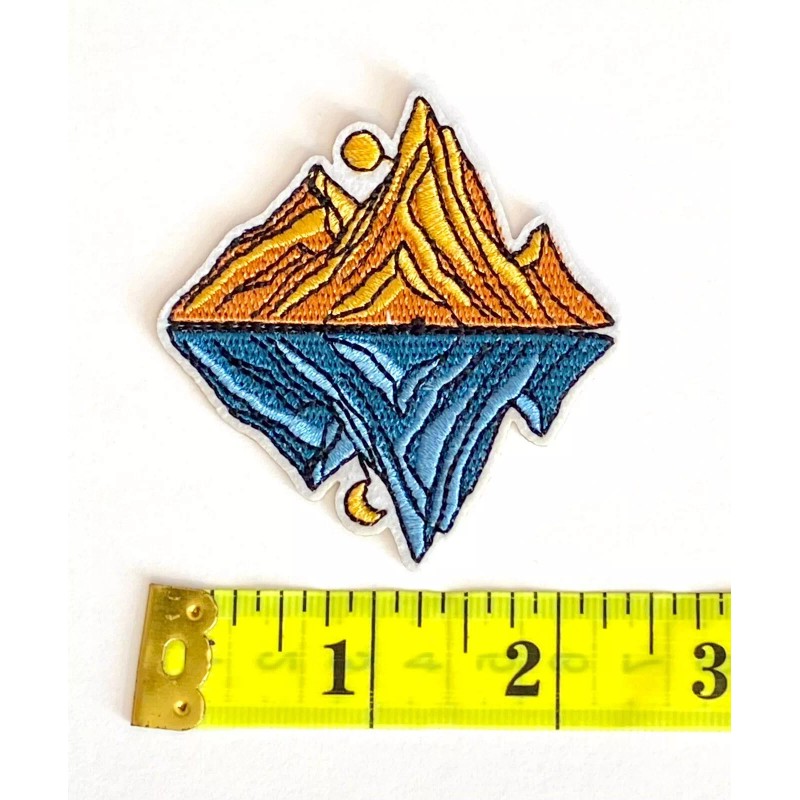 Embroidered Patch - Mountain Reflection - Travel - Hiking -