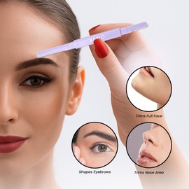 Double-Ended Face Razor for Women – Eyebrow Trimmer & Dermaplaning Tool, Facial Hair Remover & Exfoliator – 6 Razors = 12 Blades Stainless Steel Pack for Smooth, Glowing Skin