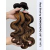 MOMOSHERO Dark Brown Highlight 3 Bundles with 13x4 Frontal Body