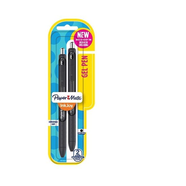 Papermate Inkjoy Gel Pen 0.7 Black 2-Pack (Pack of 16)