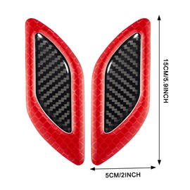 TOMALL 6Pcs 3D Strong Reflective Stripe Sticker for Car Fender Hood Bumper High-Intensity Night Visibility Reflective Decal Safety Warning Diamond Grade Carbon Fiber Universal for Car SUV (Red)