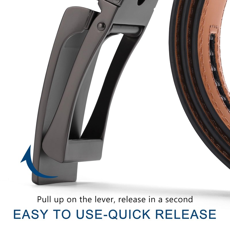 SENDEFN Men's Leather Belt, Ratchet Automatic Buckle for Men, Business