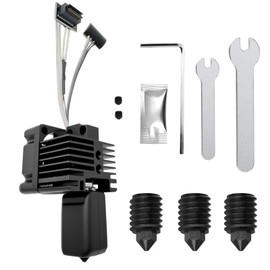 HIKUDIY Hotend Complete Kit for Bambu Labs P1P P1S 3D Printer, Full Assembly Hot End with Fan,Thermistor,Ceramic Heater, 0.4/0.6/0.8mm Nozzle, Silicone Sock, Heating Block (Not for X1 Series)