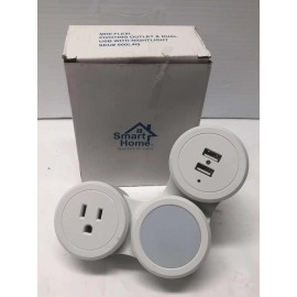 Smart Home Esent. For Living Mini Flexi Pivoting Outlet & Dual USB w/ Nightlight