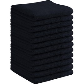 WL Home 100% Egyptian Cotton Flannel Face Cloth & Washcloths Pack 12 Super Soft & Highly Absorbent Hotel Quality Ring Spun Face Towels