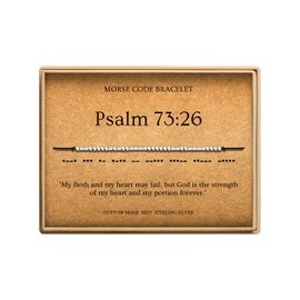 Sterling Silver Christian Bracelets for Women | Psalm 73:26 Bible Verse Morse Code | S925 Bracelets Inspirational Gifts for Women