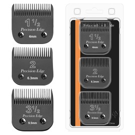 3 Pcs Professional Detachable Replacement Stainless steel kni set,compatible with Andis AGC,BDC,BGC,MBG Series,oster Classic 76/Star-Teq/Power-Teq Clippers，Cut Length 3/8-Inch 5/32-Inch 1/4-Inch black