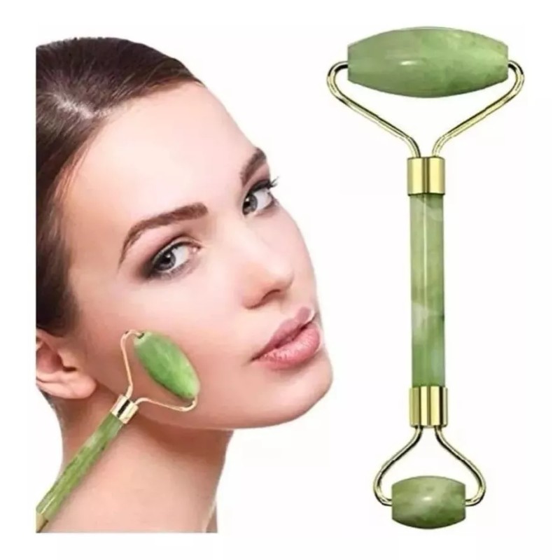 RIVERSOFY Kit 3 Rodillos Jade Piedra Masaje Rejuvenecimiento Facial