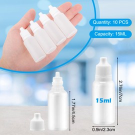 15ML Plastic Dropper Bottle, Eye Dropper Bottle, Empty Plastic Squeezable Dropper bottle with Cap (5)