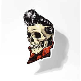 Skull Sticker Dapper Vintage Tattoo Cooler Laptop Tablet Tumbler Cup Car Vehicle Window Bumper Decal