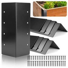 UCandy Raised Garden Bed Corner Brackets for Flower Vegetable Furniture Planter Wood Garden Bed Box, Black Metal Corner Brackets Decorative with Screws (Matte Black -8pack, 3"x3"x6")