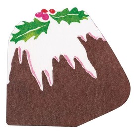 Caspari Plum Pudding-Die-Cut Die-Cut Napkins - Includes 2 Packs of 15 Die-Cut Napkins