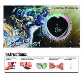 Libra Pendant Wish Pearl Necklace - Love Pearl Libra Pendant Necklace with Genuine Pearl