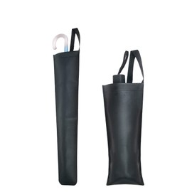 Leather Car Umbrella Bag Hanging Waterproof Holds Up to 2 Long Umbrellas, Easy Drain and Foldable, Convenient Car Accessories, Pack of 1