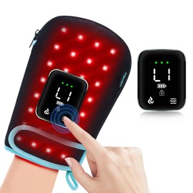 Red Light Therapy Gloves for Hands, 100LEDs Red & Near-Infrared, Dual Wavelength 660nm & 850nm, 5 Modes, Wireless, Rechargeable 5000mAh Battery, for Hand & Wrist Treatment