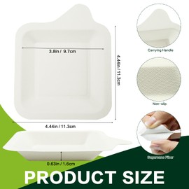 Seuqhck 250 Pack 4.5 Inch Small Paper Plate Bulk, Disposable Square Mini Dessert Plate Sugarcane Bagasse Fiber Appetizer Snack Plates for Wedding, Birthday, Dinner, Party - White