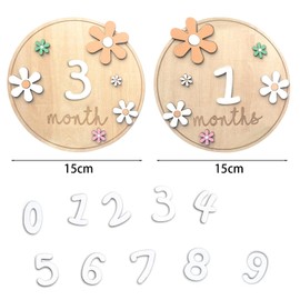 Baby Monthly Wooden Milestone Cards, 0-12 Months Baby Growth Record Photography Props Gift Sets for Babies Newborns Toddlers Baby Shower