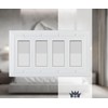 Monarch Abode 4-Gang Rocker Wall Plate, Architectural Decorator Metal Switch
