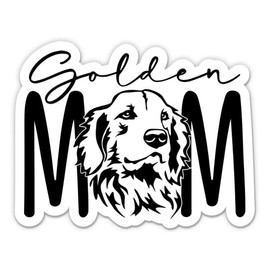 Golden Mom Stickers - 2 Pack - Waterproof Vinyl for Car, Phone, Water Bottle, Laptop - Golden Retriever Decals (2-Pack)