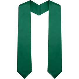 Plain Graduation Stole Colorful Stole for Kid Length 50",Rich in ColorSize: 50", Color: Forest Green