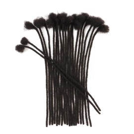 IIFLYDSFA 0.6cm Thickness Real Human Hair Dreadlock Extensions for Men/Women 14 Inch 60 Strands Full Handmade Locs Extensions Human Hair Can Be Dyed and Bleached