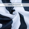Bonhause Nautical Stripe Shower Curtain, Navy Blue Anchor Bathroom Curtain