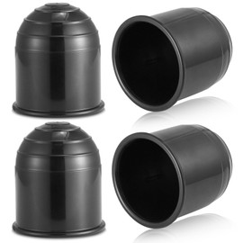 AGRISHOP 4x Tow Bar Ball Cover Black Plastic Φ50mm Trailer Hitch Ball Cover