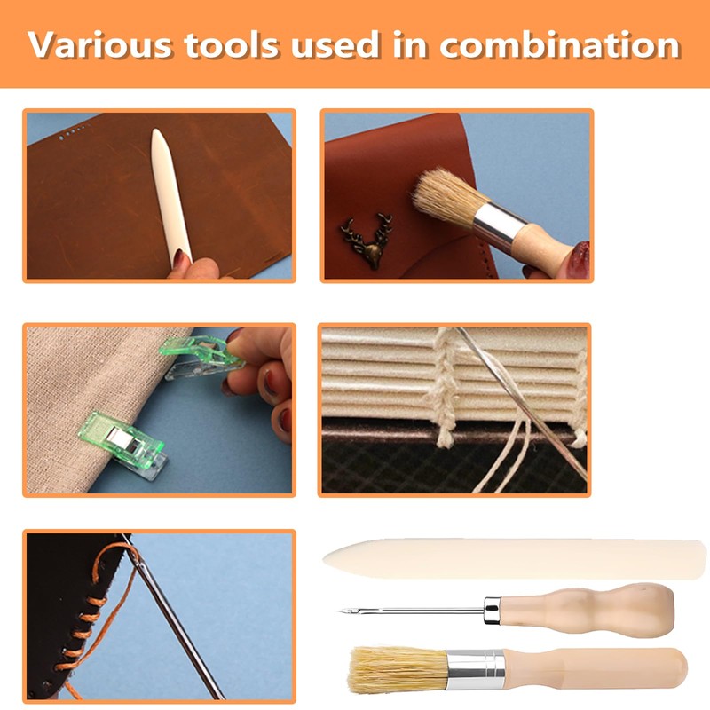LANZLC Bookbinding Set, 41 Pieces Bookbinding Tools, Bookbinding Materials, Bookbinding