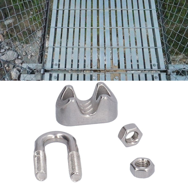 20Pcs Stainless Steel Wire Rope Clamp Hardware Rigging Cable Clip