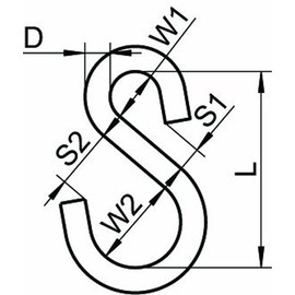 ARBO-INOX S Hooks Asymmetric Stainless Steel 30 mm Set