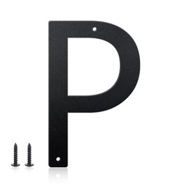 4 Inch House Numbers and Metal Letters for Outdoor Signs, House Numbers for Outside, Aluminum Address Letters and Numbers for Door, Mailbox, Garden, Perfect for Home or Office (Letter P)