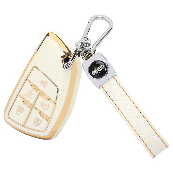 TOMALL for Chevy Key Fob Cover with Keychain 5 Buttons