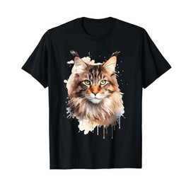 Maine Coon Cat Lovers Design Pop Art Maine Coon Cat T-Shirt