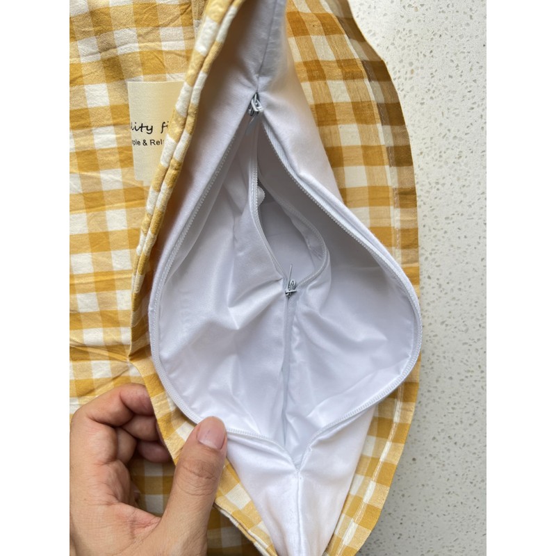 そば殻ピローケース、そば殻の枕カバー 枕用中袋 中袋 ミドルバッグ（詰め物なし）100％綿 中袋は二重の布地で、三重のファスナーです、詰め物の漏れを防ぐダブルジッパー 30*50cm