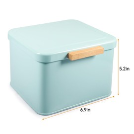 Picowe Laundry Pods Holder Container with Wooden Lid, Farmhouse Metal Laundry Pods Holder Container for Laundry Room Decor and Accessories (Green)