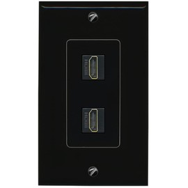 RiteAV Custom HDMI Wall Plate 2 Port - 1 Gang [Black/Black]