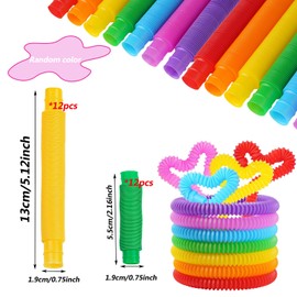 24 Pcs Pop Tubes, Sensory Tubes, Colorful Fun Air Tubes Toy Sensory Toys Applicable to All Groups Increase the Fun Calm the Mood
