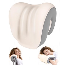 PYserne Supporto cervicale per poltrona, sedia da ufficio, cuscino cervicale, cuscino elastico in memory foam, per sedie da scrivania, sedia girevole da viaggio, colore crema