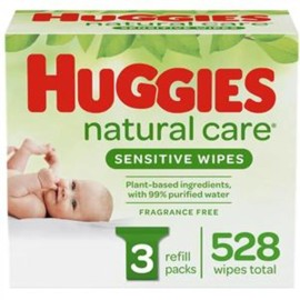 KIMBERLY CLARK CORP HUGGIES Natural Care Fragrance-Free Baby Wipes Retail Case CA of 528